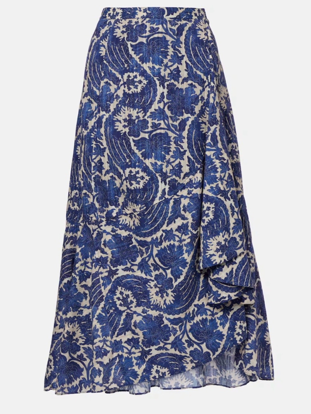 Ulla Johnson Blue and Cream Floral midi Skirt
